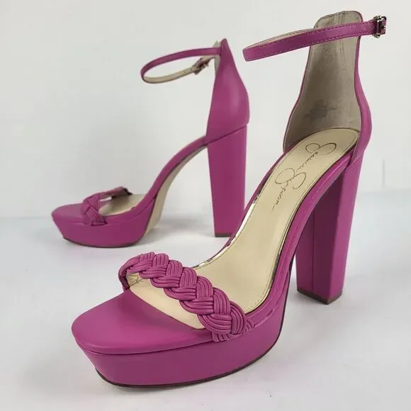 Jessica Simpson PEOMI Pink Open Toe 5" High Heel Platform Size 10M - Picture 1 of 12